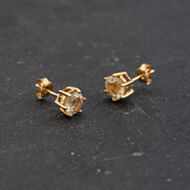 Pre-Owned Yellow Gold 6mm Cubic Zirconia Set Stud Earrings 43171375