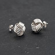 Pre-Owned White Gold 12mm Knot Stud Earrings 43171396