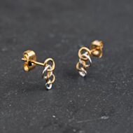 Pre-Owned Two Colour Gold 9.5mm Stud Earrings 43171436