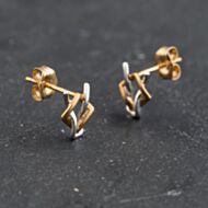 Pre-Owned Two Colour Gold 8.5mm Stud Earrings 43171437