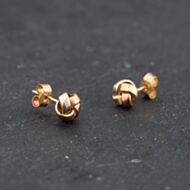 Pre-Owned Three Colour Gold 6mm Knot Stud Earrings 43171439
