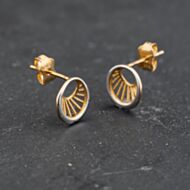 Pre-Owned Two Colour Gold 9.5mm Stud Earrings 43171444