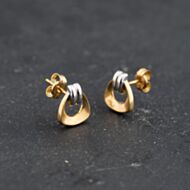 Pre-Owned Two Colour Gold 9mm Stud Earrings 43171445