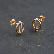 Pre-Owned 9ct Two Colour Gold 11.5mm Stud Earrings 43171446