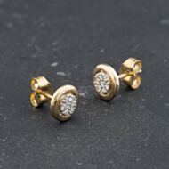 Pre-Owned 9ct Yellow Gold 0.15ct Brilliant Cut Diamond Round Cluster Stud Earrings 43171455
