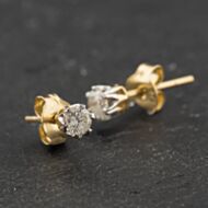 Pre-Owned 9ct Yellow Gold 0.08ct Brilliant Cut Diamond Stud Earrings 43171470