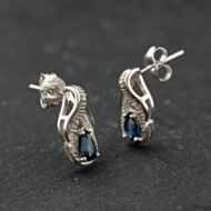 Pre-Owned 9ct White Gold 1.20ct Sapphire & 0.05ct Diamond Pear Shaped 12.7mm Stud Earrings 43171484