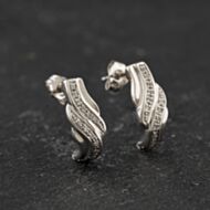 Pre-Owned 9ct White Gold 13mm Brilliant Cut Diamond Double Row Stud Earrings 43171499