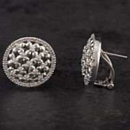 Pre-Owned 14ct Diamond Openwork Circle Ear Studs 4317298