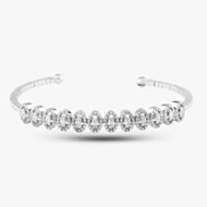 Pre-Owned 18ct White Gold 1.20ct Diamond Multi Cluster 15cm Torque Bangle 4321155120