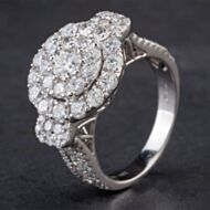 Pre-Owned 14ct White Gold Diamond Cluster Ring 4328012