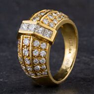 Pre-Owned 18ct Yellow Gold 1.72ct 5 Row Graduated Diamond Ring 4328133