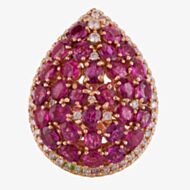 Pre-Owned 14ct Rose Gold 5.12ct Round Ruby & 0.62ct Diamond Fancy Pear Shape Ring 4328260
