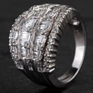 Pre-Owned 18ct White Gold 7 Row Diamond Fancy Ring 4328540