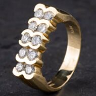 Pre-Owned  14ct Diamond 2 Row Fancy Band Ring 4328752