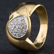 Pre-Owned 18ct Yellow Gold Brilliant Cut Diamond Pave Cocktail Ring 4328770