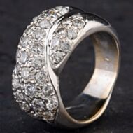 Pre-Owned 18ct White Gold Diamond Multi Row Fancy Ring 4328774
