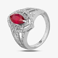 Pre-Owned 14ct White Gold 2.08ct Ruby & 0.90ct Diamond Ring GMC(69/1/9) 4332187