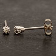 Pre-Owned 14ct White Gold 0.07ct Four Claw Diamond Stud Earrings 4333078