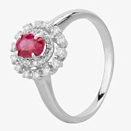 Pre-Owned 14ct White Gold 0.60ct Ruby & 0.25ct Diamond Ring 4335050
