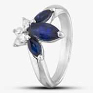 Pre-Owned Platinum 1.89ct Sapphire & 0.30ct Diamond Abstract Dress Ring 43351038