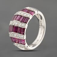 Pre-Owned Platinum 2.65ct Ruby & 0.36ct Diamond Multi Row Dress Ring 43351057