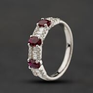 Pre-Owned 9ct White Gold Ruby & Diamond Dress Ring 43351072