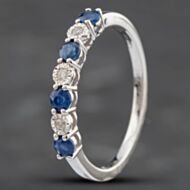 Pre-Owned 14ct White Gold 0.45ct Sapphire & 0.04ct Diamond Half Eternity Ring 43361028