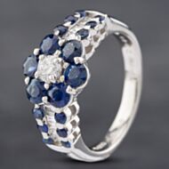 Pre-Owned Platinum 1.40ct Sapphire & 0.40ct Diamond Cluster Ring 43361118