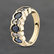 Pre-Owned 18ct Yellow Gold 1.85ct Sapphire & 0.40ct Brilliant Cut Diamond Set Band Ring 43361167