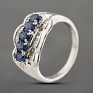 Pre-Owned Platinum 1.21ct Sapphire & 0.38ct Diamond Three Row Ring 43361187