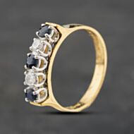 Pre-Owned 18ct Yellow Gold Sapphire & 0.20ct Brilliant Cut Diamond Half Eternity Ring 43361211