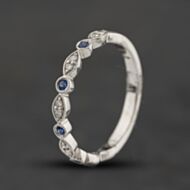 Pre-Owned 14ct White Gold Sapphire & Diamond Half Eternity Ring 43361218