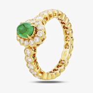 Pre-Owned 0.50ct Emerald & 1.40ct Diamond Cluster Heart Ring 4337022