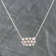 Pre-Owned 14ct White Gold Brilliant Cut Diamond Bubble Cluster Pendant & 16 Inch Trace Chain 4314155110