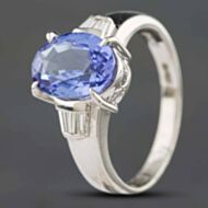 Pre-Owned Platinum 2.67 Tanzanite & 0.17ct Baguette Cut Diamond Dress Ring 434115768