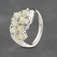 Pre-Owned Platinum 2.14ct Chrysoberyl Cats Eye & 0.04ct Diamond Multi Cluster Ring 43511004