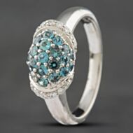 Pre-Owned 18ct White Gold 0.66ct Blue Alexandrite & 0.13ct Brilliant Cut Diamond Dress Ring 435615729