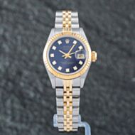 Pre-Owned Rolex Ladies Datejust Blue Dial Bracelet Watch 69173