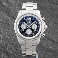 Pre-Owned Breitling Mens Chronospace Black Dial Silver Bracelet Watch A23360