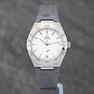 Pre-Owned OMEGA Ladies Constellation Grey Leather Strap Watch 131.13.34.20.02.001