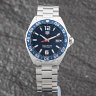 Pre-Owned TAG Heuer Mens Formula 1 Blue Dial Silver Bracelet Watch WAZ1010