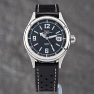 Pre-Owned Ball Mens Fireman Racer D Black Leather Strap Watch NM2088C