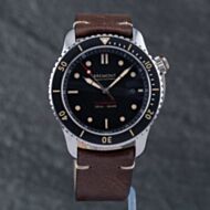 Pre-Owned Bremont Mens Supermarine Black Dial Leather Strap Watch S501/BK/2018