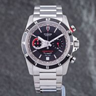 Pre-Owned Tudor Mens Grantour Fly-Back Black Bracelet Watch 20550N