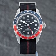 Pre-Owned Tudor Mens Black Bay GMT Black Fabric Strap Watch 7983ORB