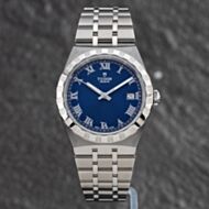 Pre-Owned Tudor Mens Royal Blue Dial Silver Bracelet Watch 28500