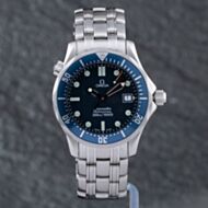 Pre-Owned OMEGA Mens Seamaster Midsize 36mm Blue Dial Bracelet Watch 2561.80.00