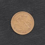 Pre-Owned 22ct Yellow Gold 1899 Victoria Old Head Half Sovereign Coin 47011109