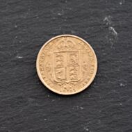 Pre-Owned 22ct Yellow Gold 1887 Queen Victoria Shield Back Half Sovereign Coin 47011200